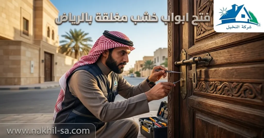 فتح ابواب خشب مغلقة بالرياض