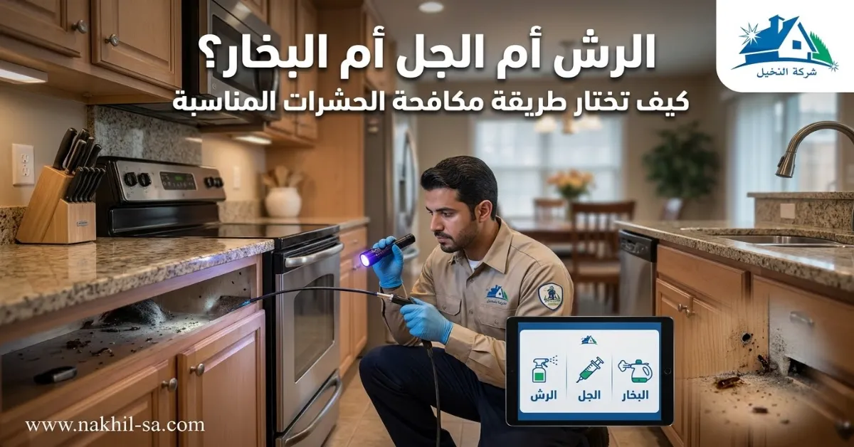 الفرق بين رش المبيدات والجل والبخار